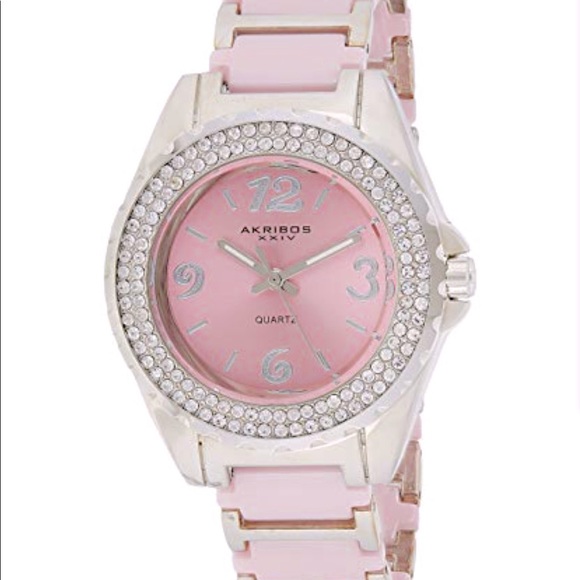 AKRIBOS XXIV WOMEN'S CRYSTAL WATCH - NEW - Picture 1 of 7
